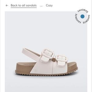 Mini Melissa Kids White Upper Sandals with Tan Footbed